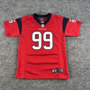JJ Watt Jersey Youth Boys Medium Red Houston Texans On Field NFL Players Kids